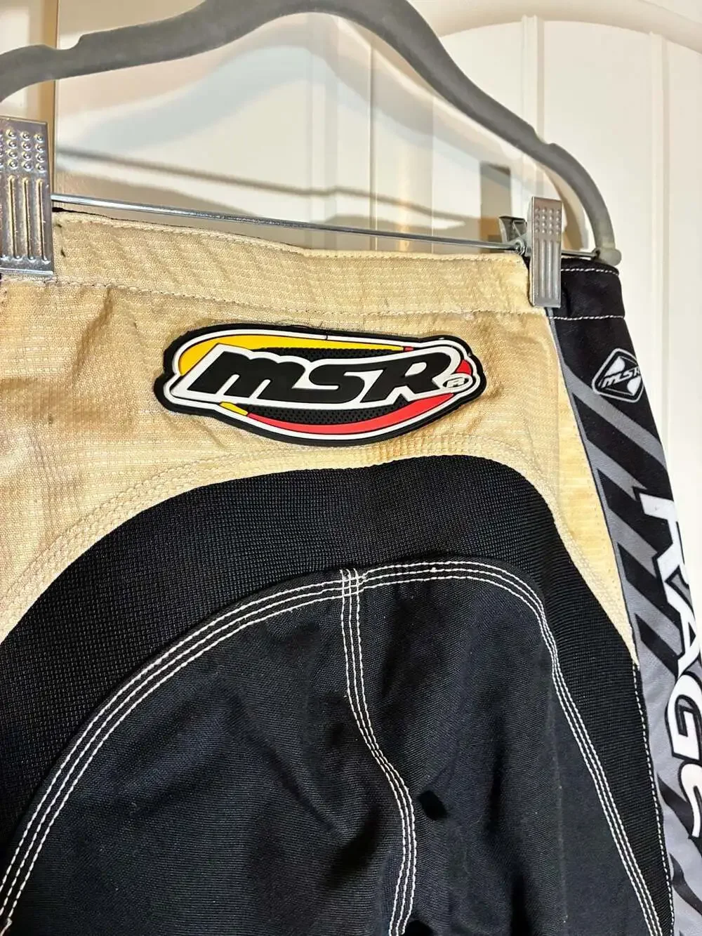 Msr Rage Racing Motocross Pants Youth Size 24 Black Yellow Vintage Vmx